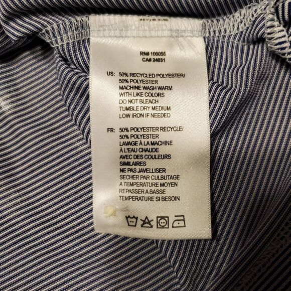 Chick-fil-A oobe Team Style Team Member Polo Blue Pinstripe Shirt L - Picture 4 of 6